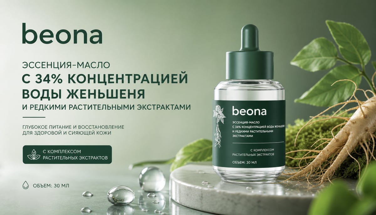Эссенция-масло с 34% концентрацией воды женьшеня и редкими сапонинами